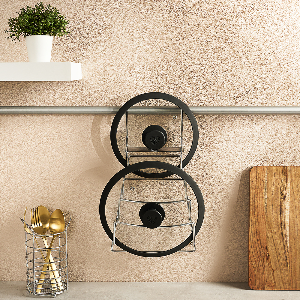 Полка для крышек тм VETTA, 21x11x37см, хромированная сталь, арт.№ 481-034