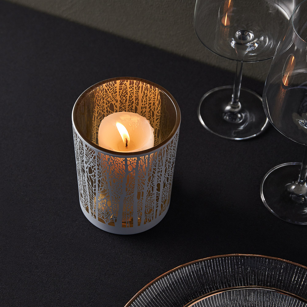 BY COLLECTION White Line Подсвечник, 10х12,5см, стекло, арт.№ 820-865