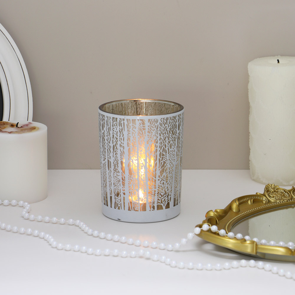 BY COLLECTION White Line Подсвечник, 10х12,5см, стекло, арт.№ 820-865