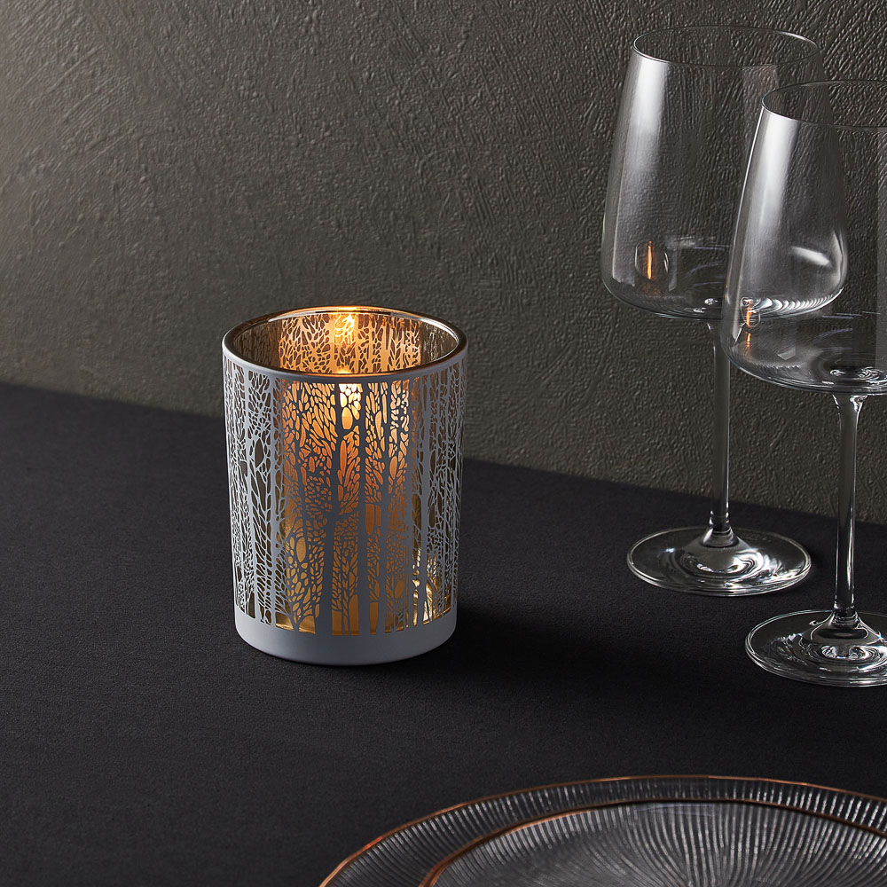 BY COLLECTION White Line Подсвечник, 10х12,5см, стекло, арт.№ 820-865