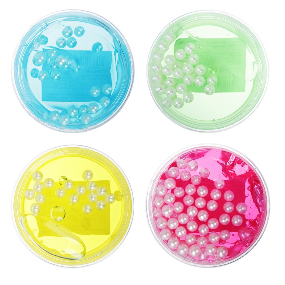 Слайм с жемчужными бусинами, 62-70гр, пластик, полимер, 6 цветов, арт.№ 218-026