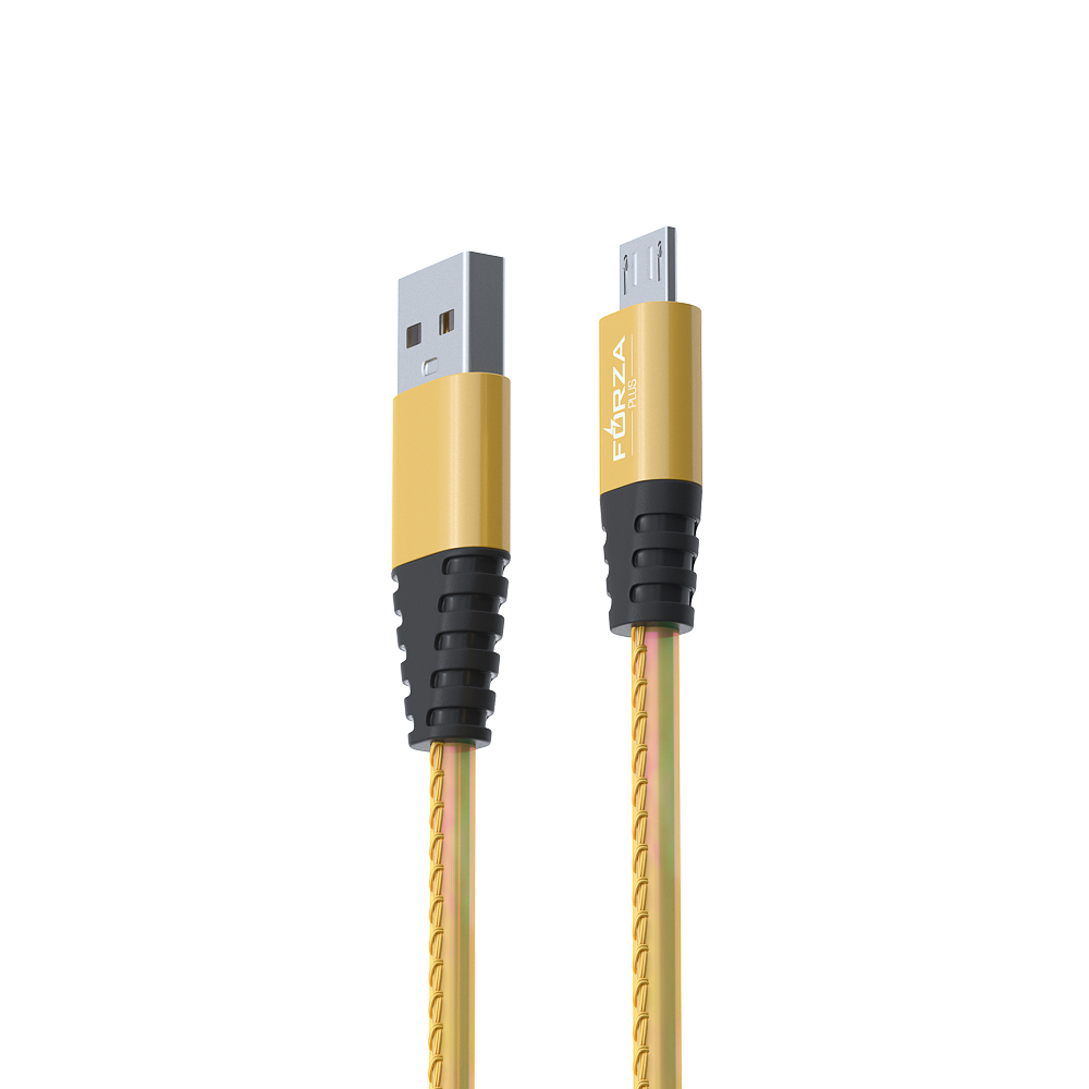 Кабель для зарядки USB(A)-microUSB FORZA Перламутр, 1м, 2А, кожаная оплётка, 3 цвета, пакет, арт.№ 916-221