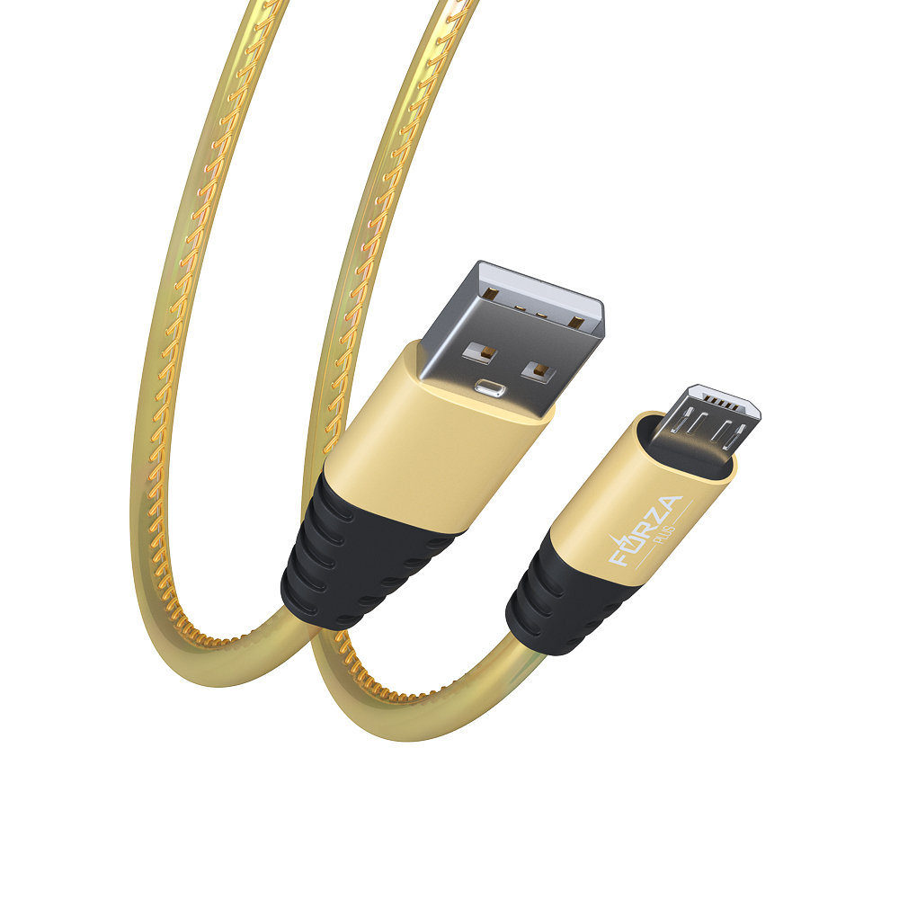 Кабель для зарядки USB(A)-microUSB FORZA Перламутр, 1м, 2А, кожаная оплётка, 3 цвета, пакет, арт.№ 916-221