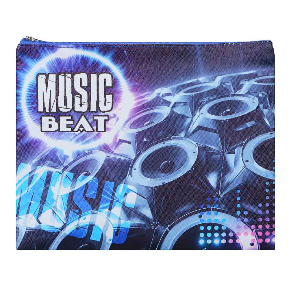 Мьюзик Бит Папка для тетрадей 24x20см, для A5, молния сверху, искусственная кожа с печатью, арт.№ 236-073