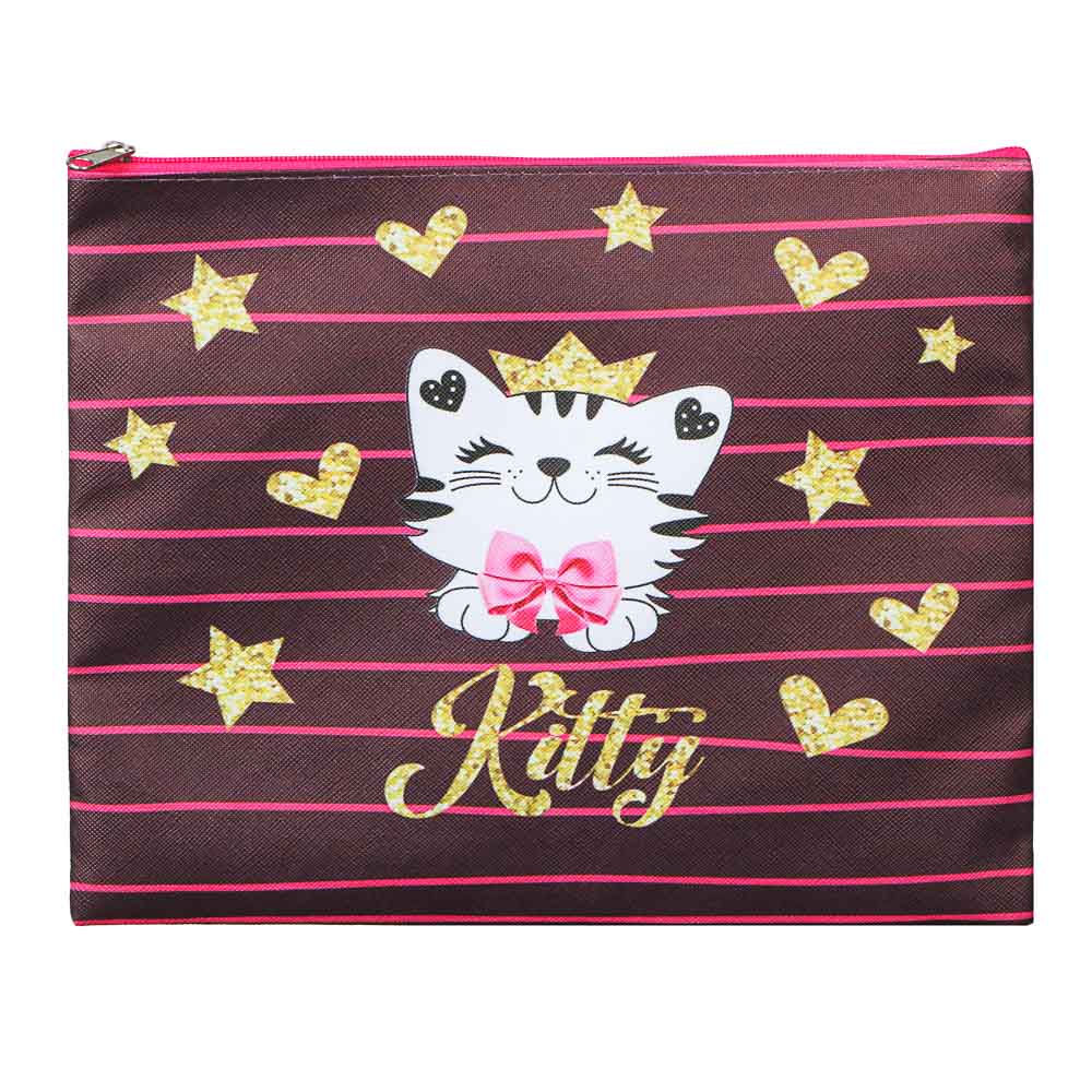 Ройал Китти Папка для тетрадей 24x20см, для A5, молния сверху, искусственная кожа с печатью, арт.№ 236-068