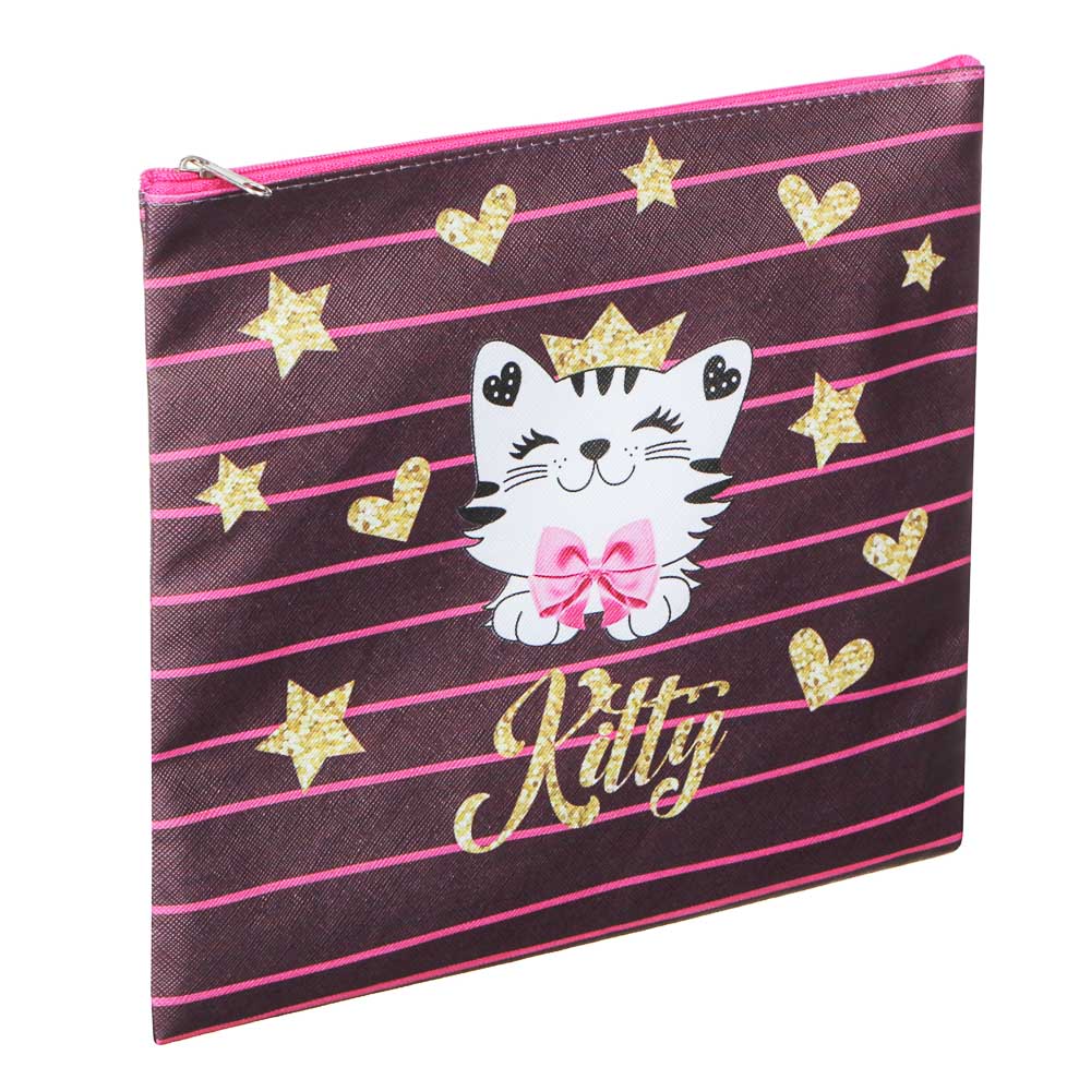 Ройал Китти Папка для тетрадей 24x20см, для A5, молния сверху, искусственная кожа с печатью, арт.№ 236-068