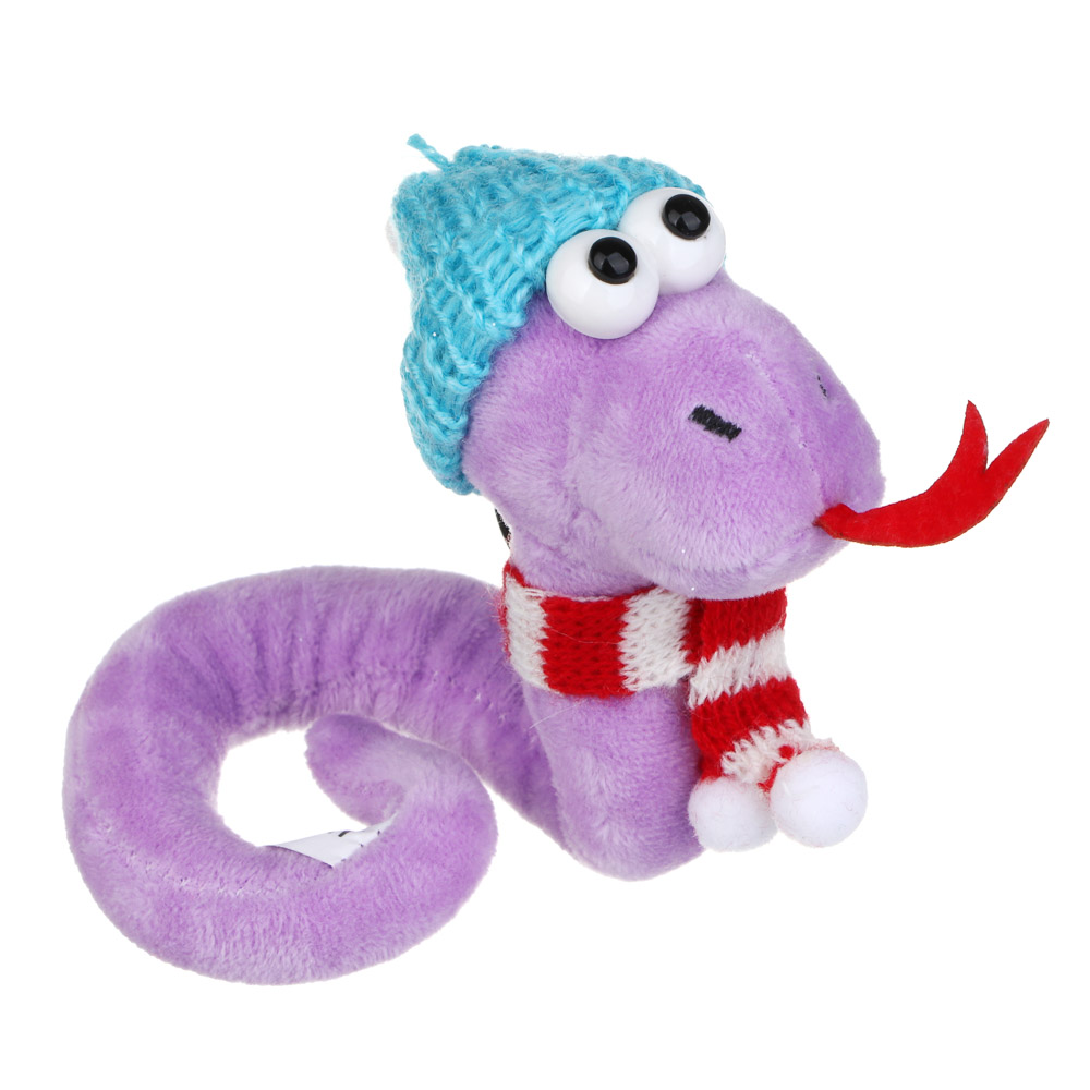 СНОУ БУМ Сувенир мягкий змейка, полиэстер, 24см, 4 цвета, арт.№ 394-529