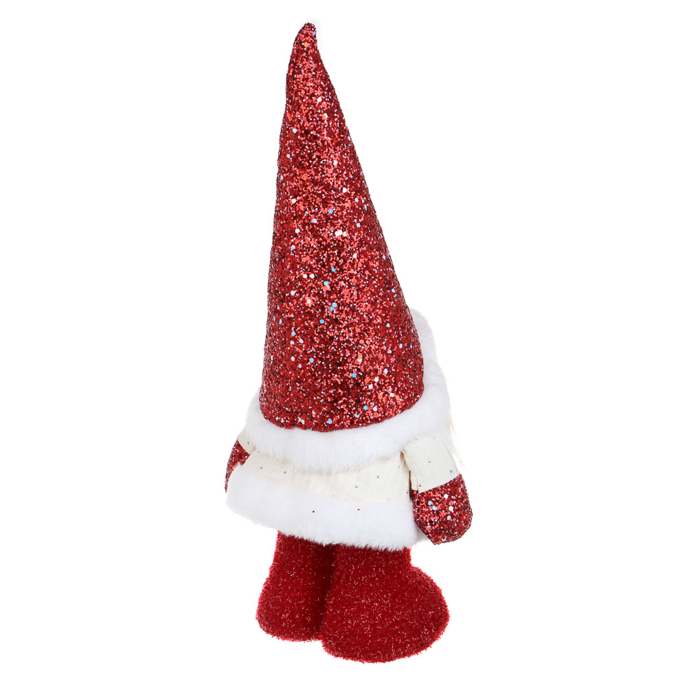 СНОУ БУМ Сувенир-фигура интерьерная в виде гнома, 16x14x34см, полиэстер, цвет красный, арт.№ 140-095