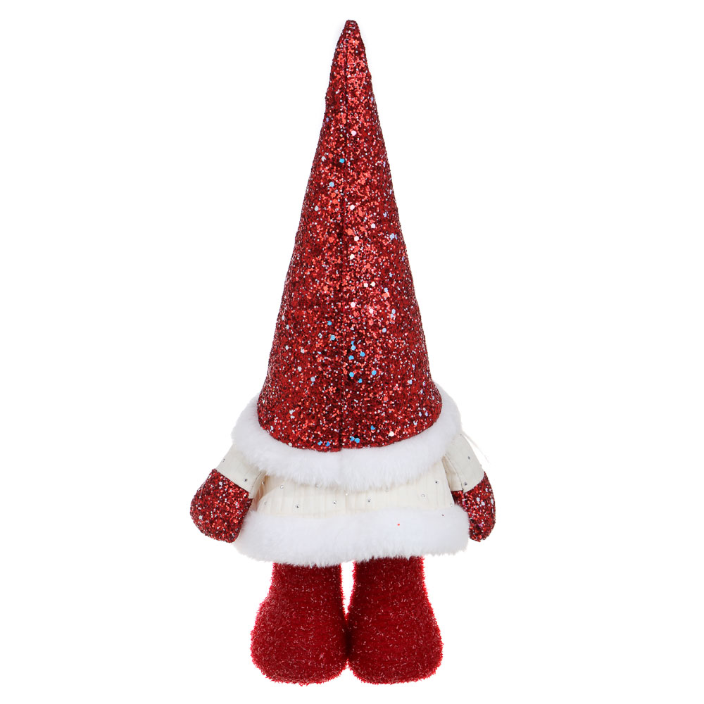СНОУ БУМ Сувенир-фигура интерьерная в виде гнома, 16x14x34см, полиэстер, цвет красный, арт.№ 140-095