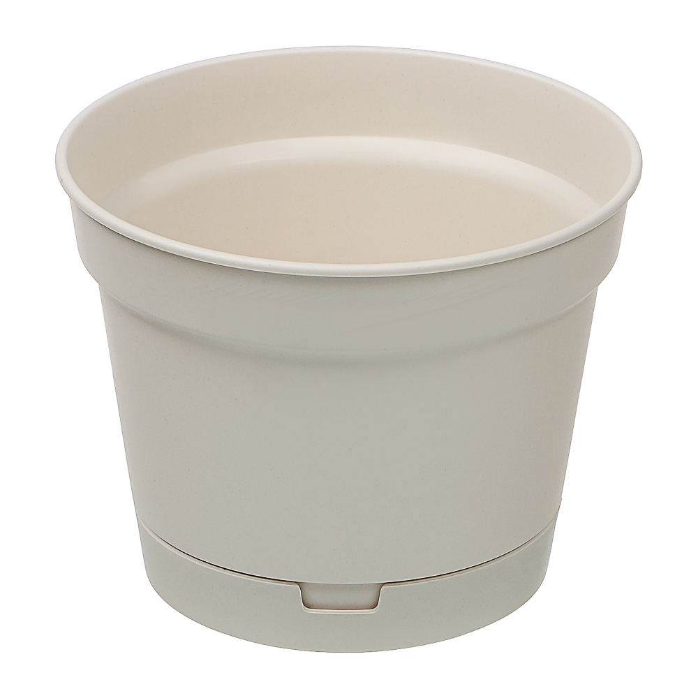 Горшок Mint 0,7л d12см, h9см c поддоном светло-бежевый, арт.№ 164-183