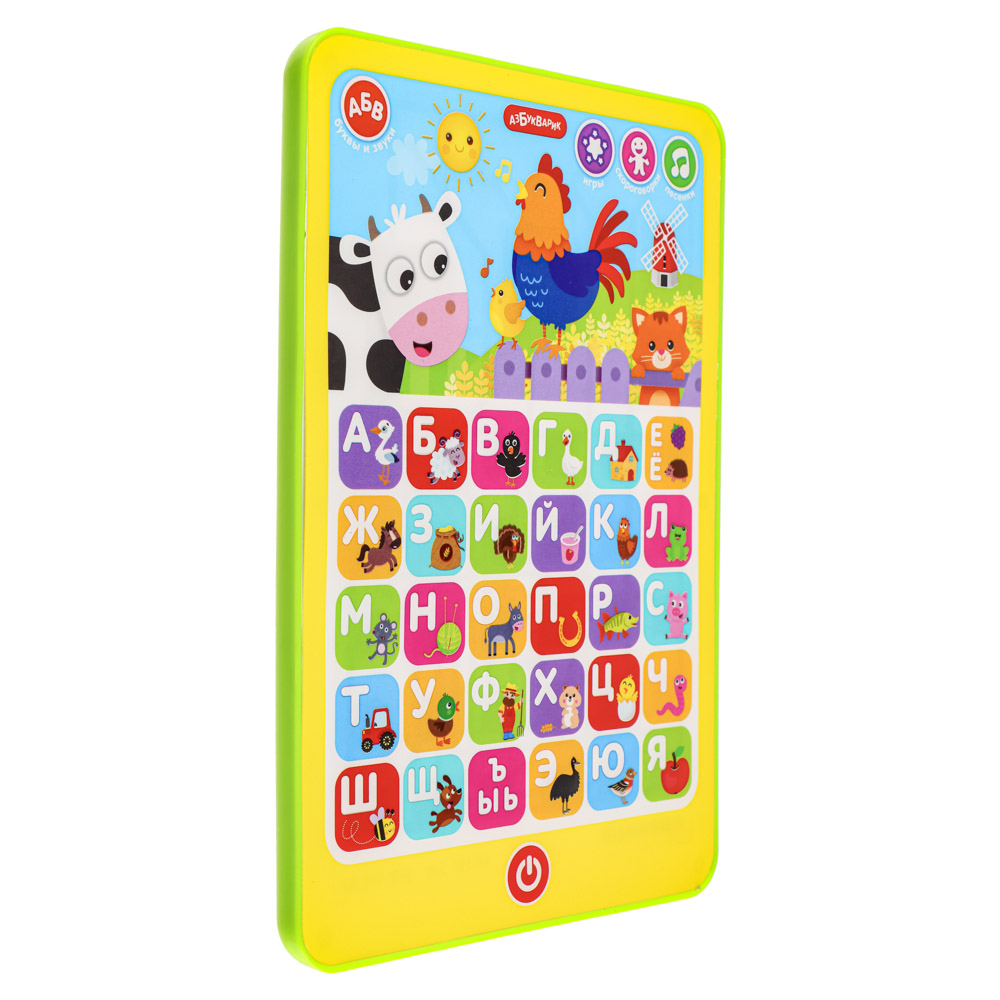 АЗБУКВАРИК Планшет Азбука загадок, 13,5х20х1,6см, пластик, 3xААА, 5 дизайнов, арт.№ 272-836