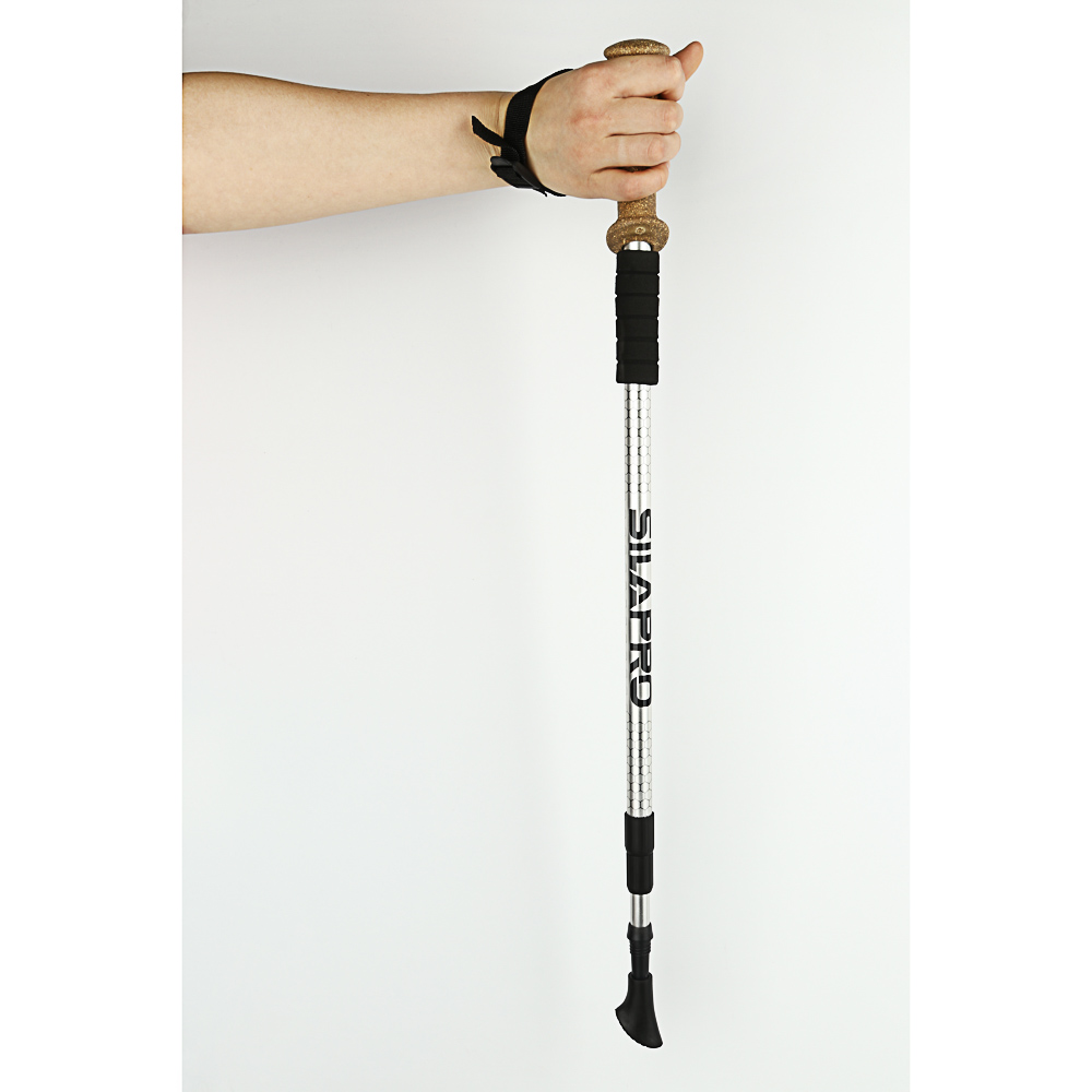 SILAPRO Набор палок для скандинавской ходьбы 2шт, телескопические 65-135см, алюм 6061, пробка, арт.№ 190-010