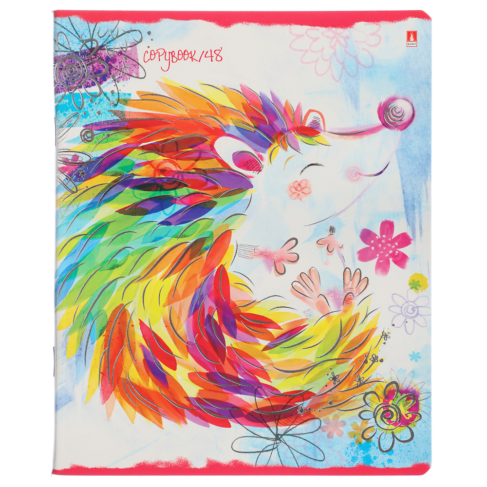 Тетрадь общая 48л. в клетку, офсет, обл.картон, эффекты, скрепка, "Радуга", 7-48-855, 5 дизайнов, арт.№ 578-123