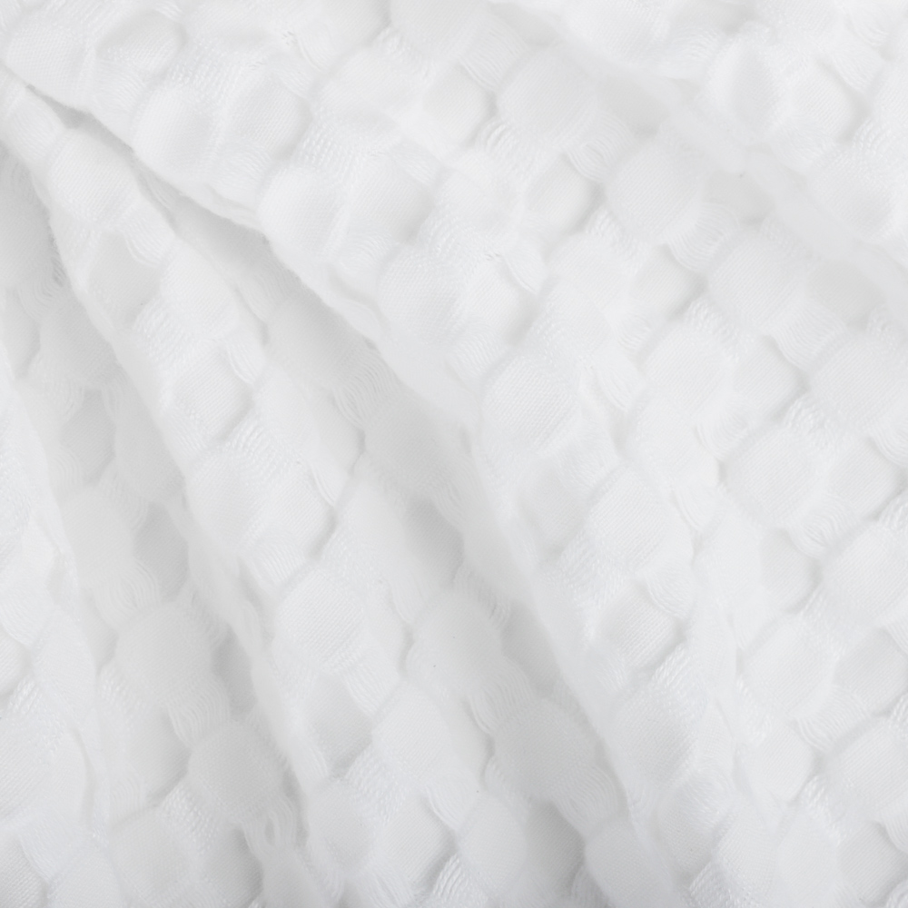 BY COLLECTION Полотенце вафельное 70х140см, 50% бамбук, 50% хлопок, белый, арт.№ 484-057