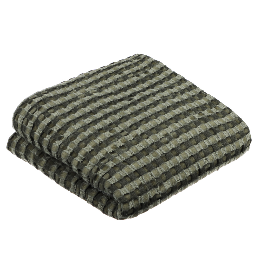 BY COLLECTION Полотенце вафельное 70х140см, 50% бамбук, 50% хлопок, зеленый, арт.№ 484-066