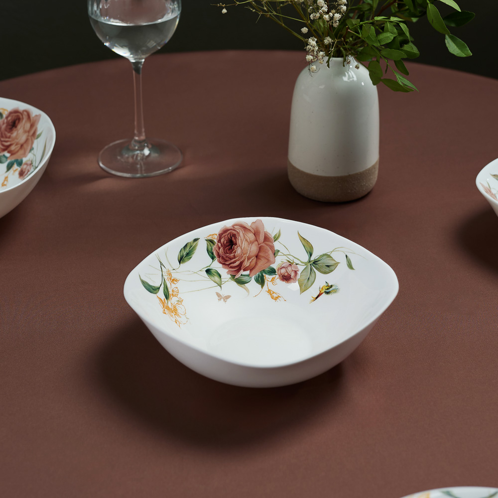 MILLIMI Анета Салатник опаловое стекло 19см, квадратная форма, 19019, арт.№ 818-465