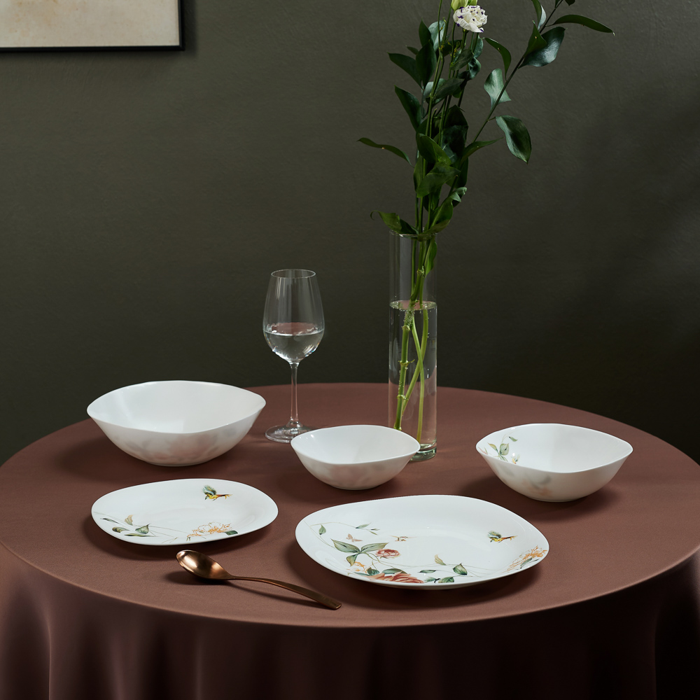 MILLIMI Анета Салатник, опаловое стекло 24см, квадратная форма, 19019, арт.№ 818-468