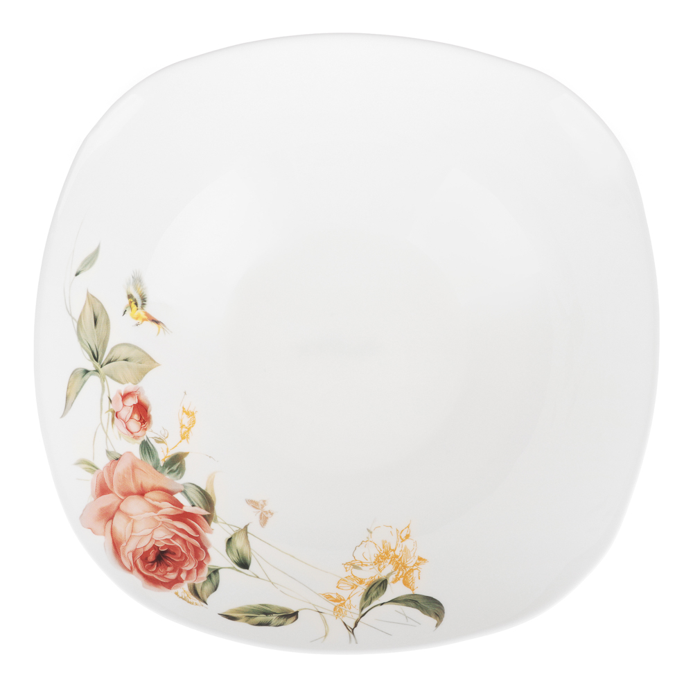 MILLIMI Анета Салатник, опаловое стекло 24см, квадратная форма, 19019, арт.№ 818-468