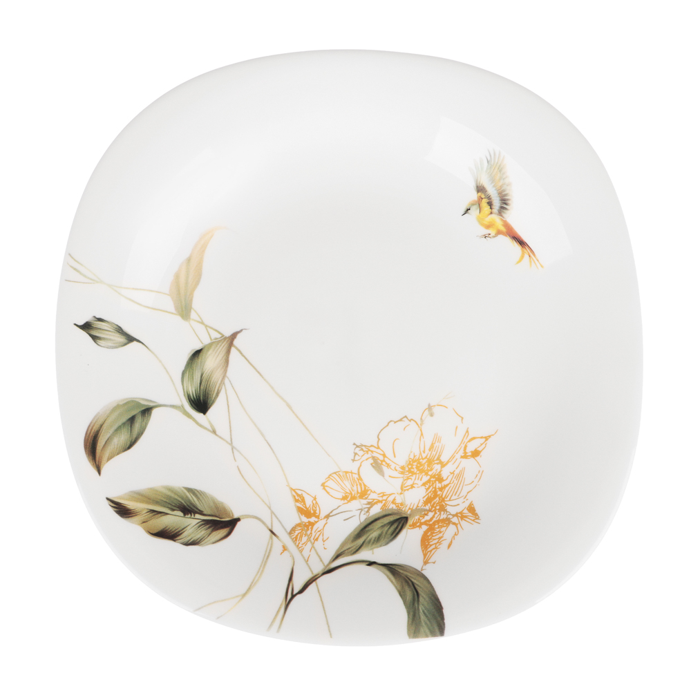 MILLIMI Анета Тарелка десертная опаловое стекло 21,5см, квадратная форма, 19019, арт.№ 818-539