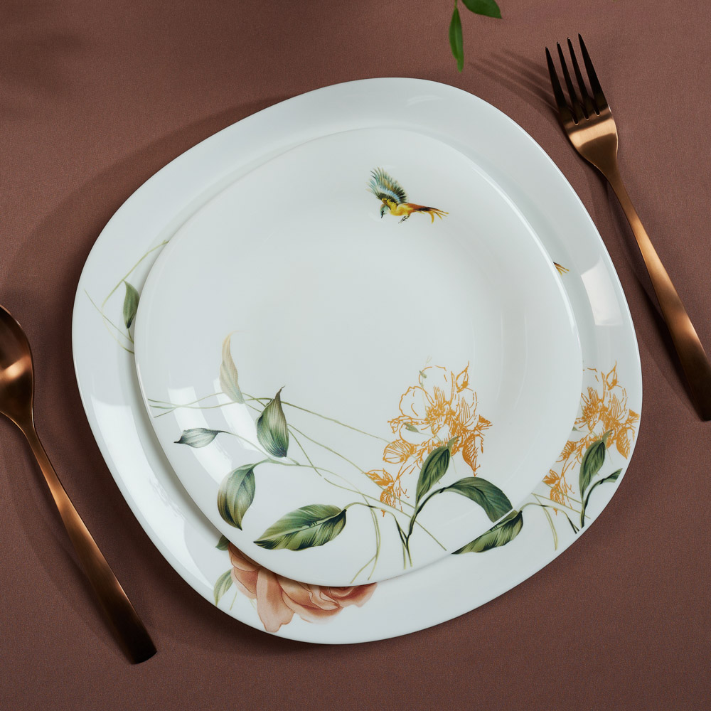 MILLIMI Анета Тарелка десертная опаловое стекло 21,5см, квадратная форма, 19019, арт.№ 818-539