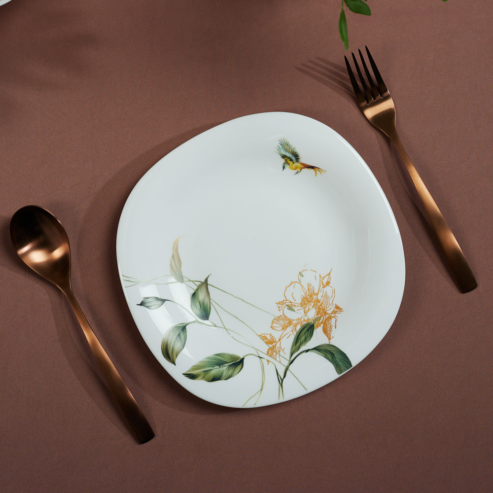 MILLIMI Анета Тарелка десертная опаловое стекло 21,5см, квадратная форма, 19019, арт.№ 818-539