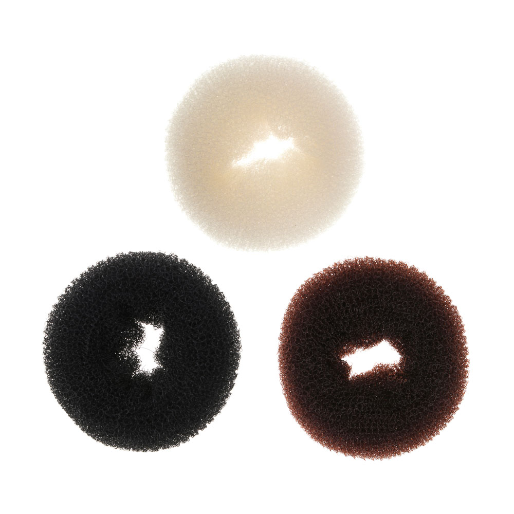 Заколка-бублик для волос тм ЮНИLOOK, d8см, мягкий поролон, 3 цвета, ACS-72, арт.№ 323-019