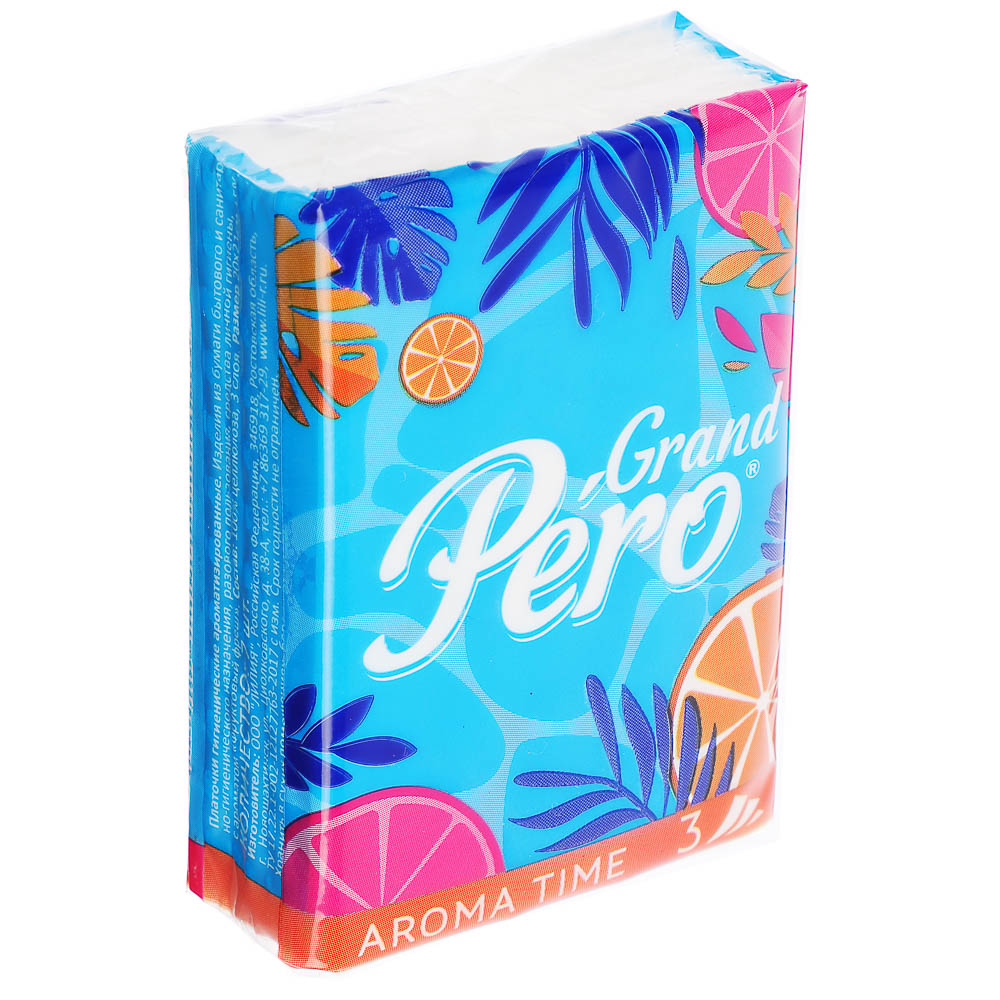 Платочки бумажные Grand Pero aroma, 3 слоя, 7шт, арт.№ 912-047