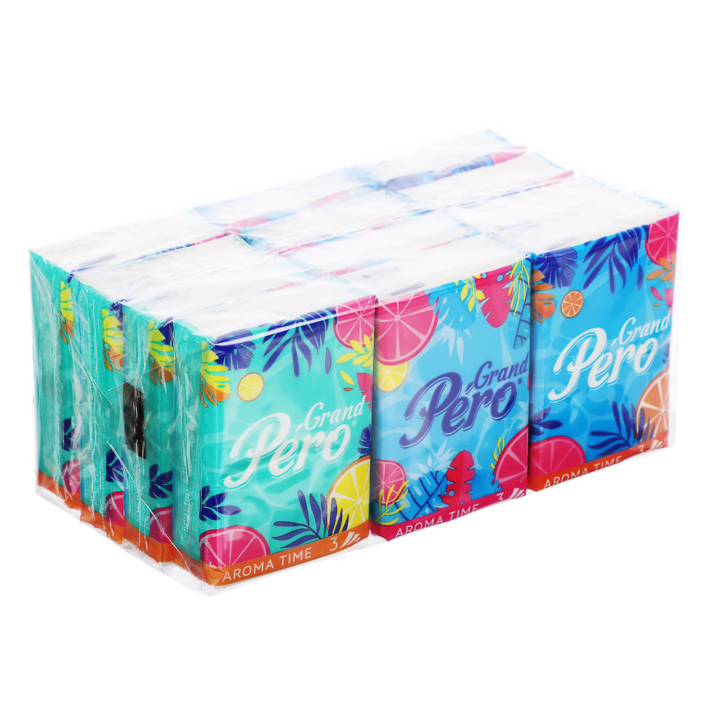 Платочки бумажные Grand Pero aroma, 3 слоя, 7шт, арт.№ 912-047