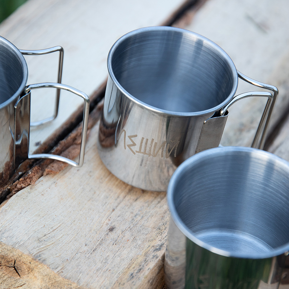 BY Набор кружек 4 в 1, туристических, нерж. сталь 410, арт.№ 123-014