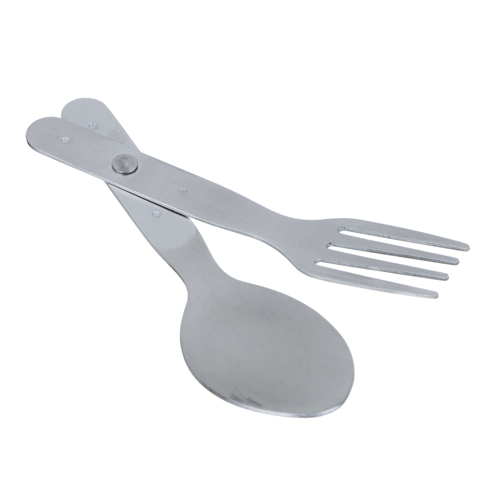 Ложка-вилка туристическая тм РУССО ТУРИСТО, складная, нерж. сталь 430, арт.№ 123-016