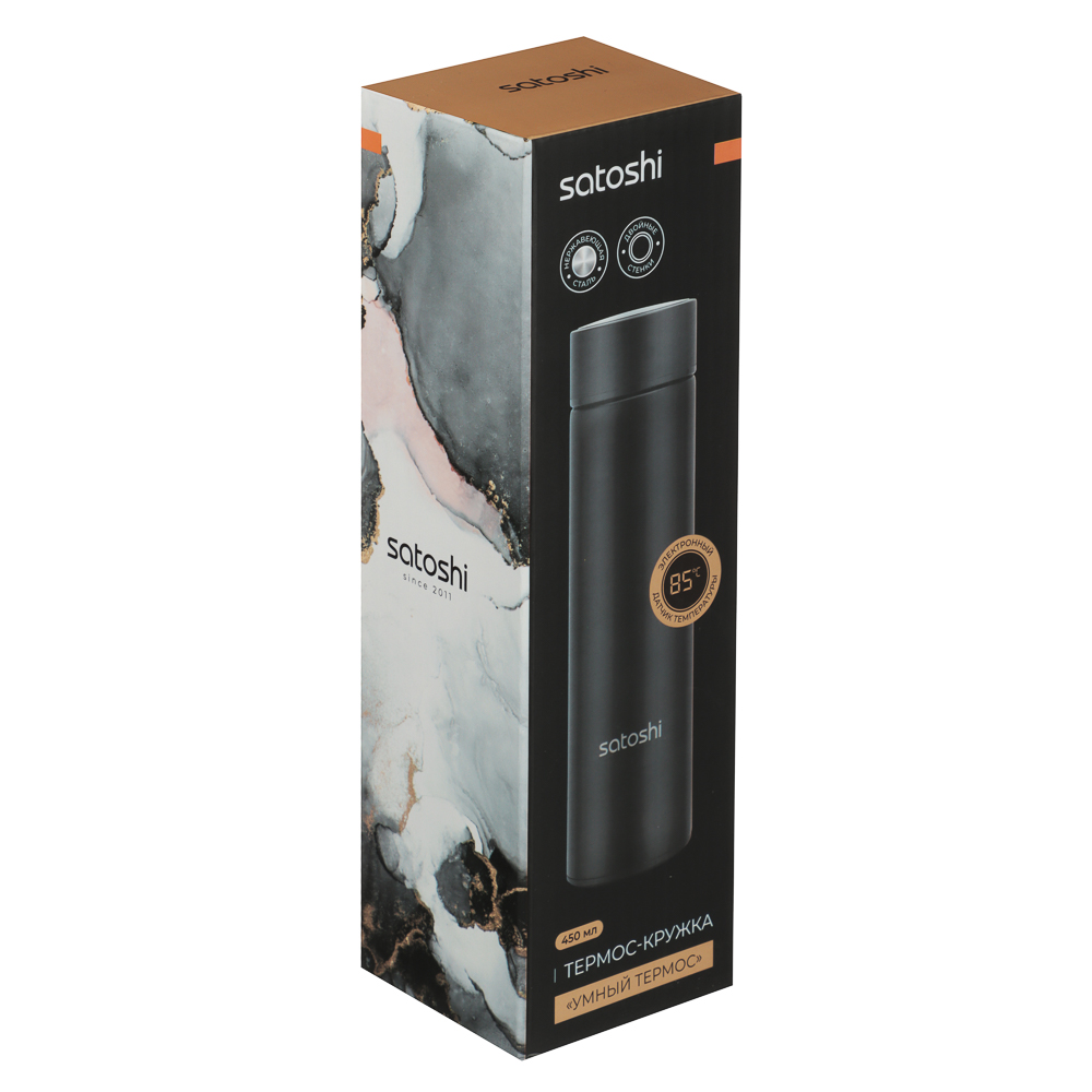 SATOSHI Термос-кружка с датчиком температуры 450мл, нерж.сталь, арт.№ 841-823