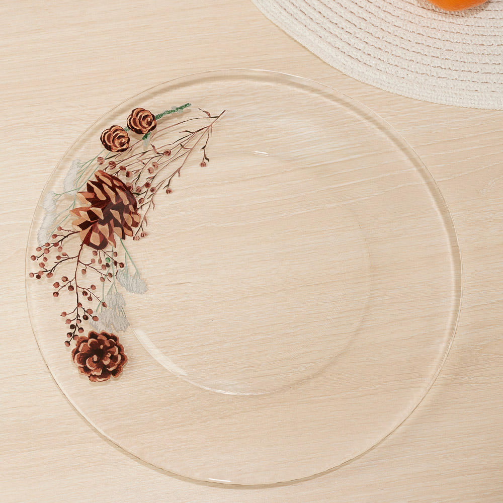 ОСЗ Шишки Тарелка обеденная 25см, стекло, арт.№ 877-708