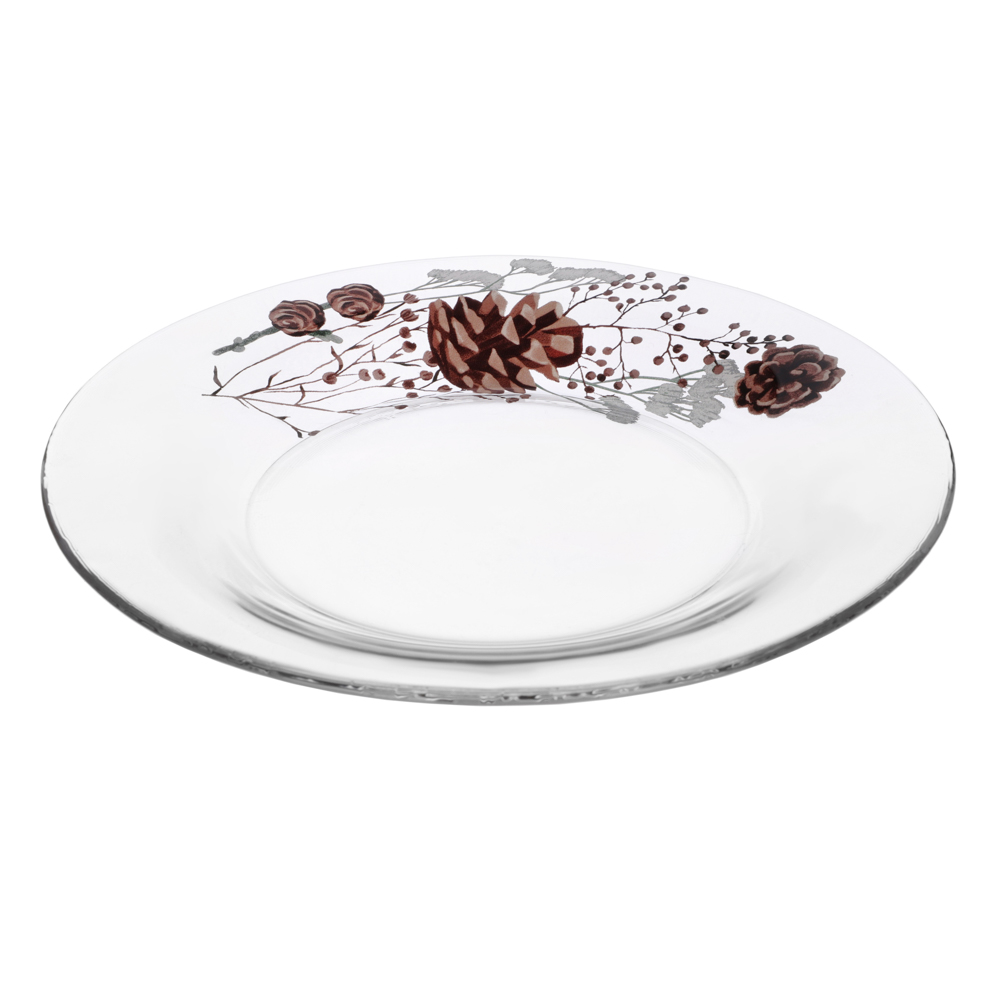 ОСЗ Шишки Тарелка десертная 19,6см, стекло, арт.№ 877-709