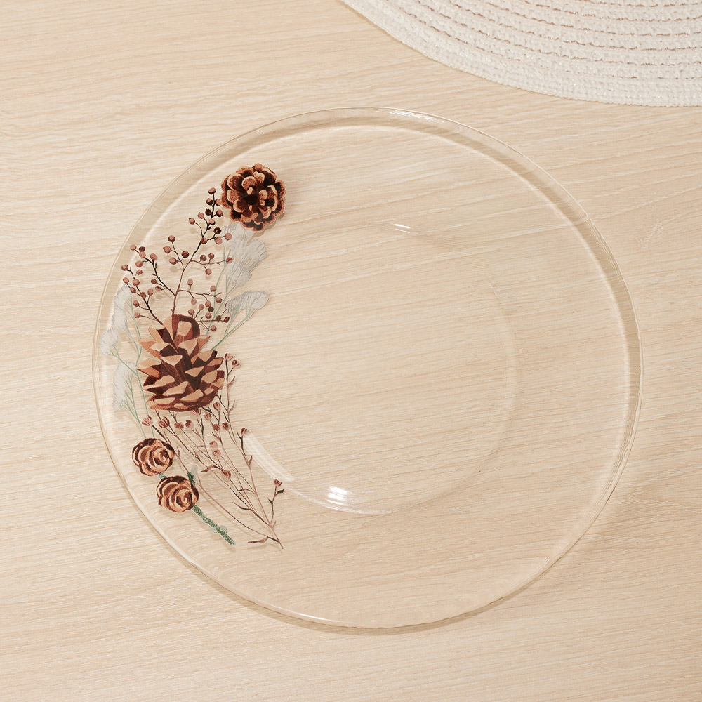 ОСЗ Шишки Тарелка десертная 19,6см, стекло, арт.№ 877-709