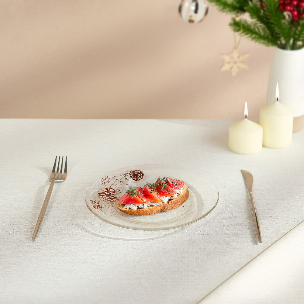 ОСЗ Шишки Тарелка десертная 19,6см, стекло, арт.№ 877-709