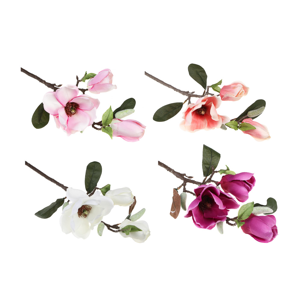 LADECOR Ветка декоративная с хлопком, 57 см, пластик, проволочная основа, арт.1, арт.№ 409-099