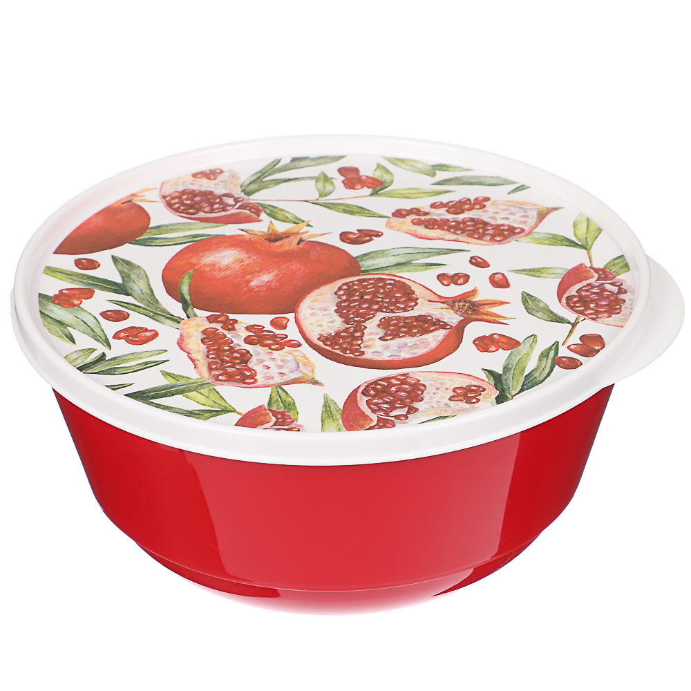 Миска с крышкой 2л, декор Гранат, пластик, арт.№ 861-440
