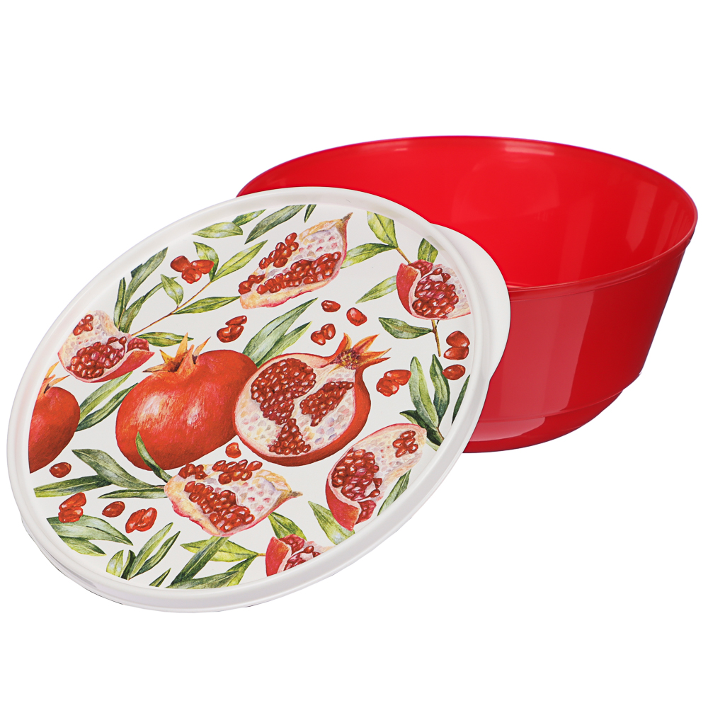 Миска с крышкой 2л, декор Гранат, пластик, арт.№ 861-440