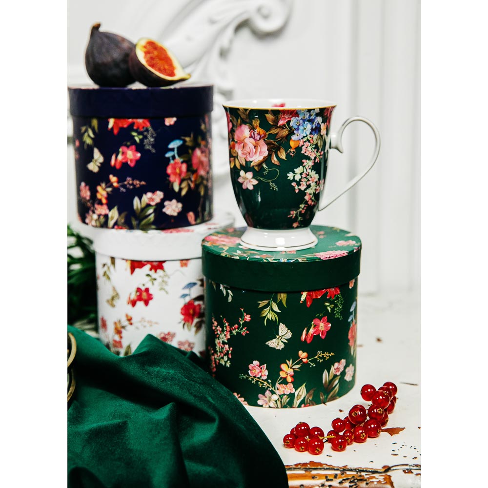 MILLIMI Японский сад Кружка 320мл, костяной фарфор, 4 дизайна, подар. упак., арт.№ 802-031