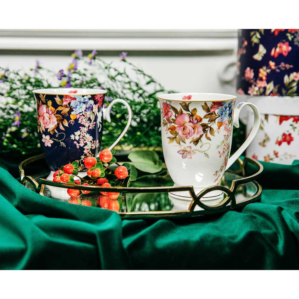 MILLIMI Японский сад Кружка 320мл, костяной фарфор, 4 дизайна, подар. упак., арт.№ 802-031