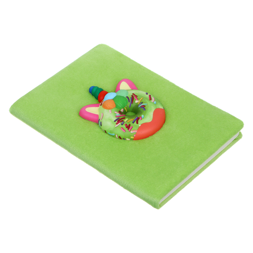 Записная книжка А5, 21,5х15см, 80 листов, "Единороги", флис, мялка - сквиш, 4 дизайна, арт.№ 557-074