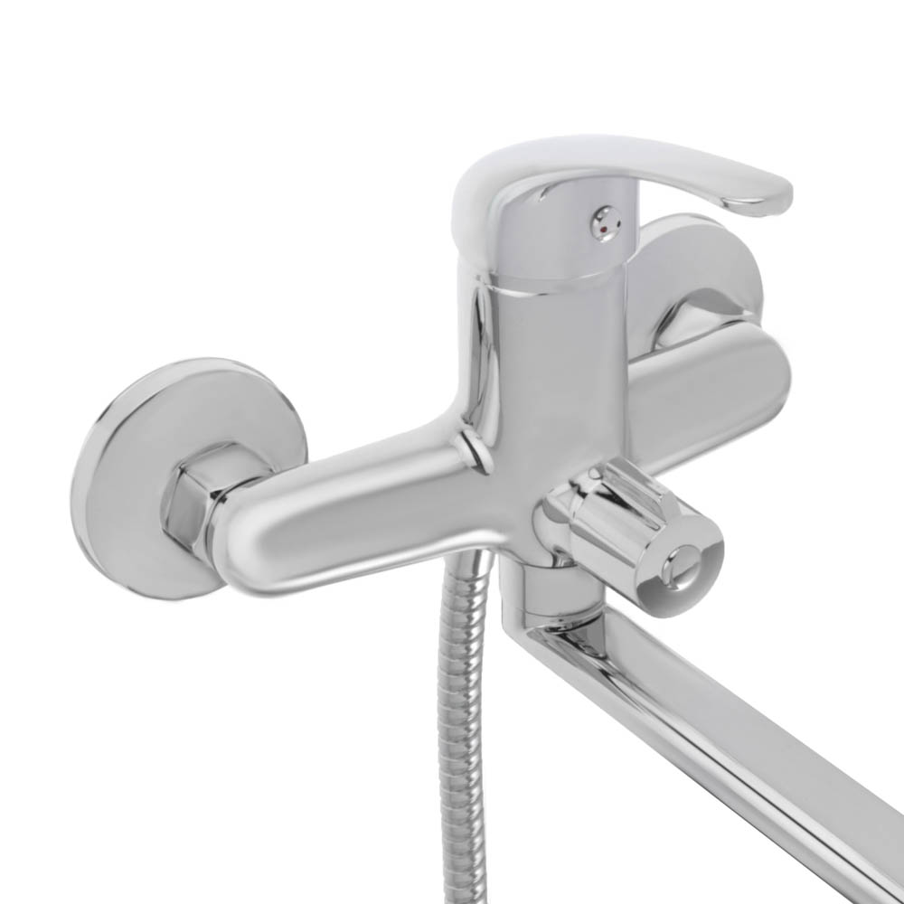 СоюзКран Смеситель для ванны с душем, прямой излив 35см, керам. картридж 35мм, хром, цинк, SK08-P109, арт.№ 553-065