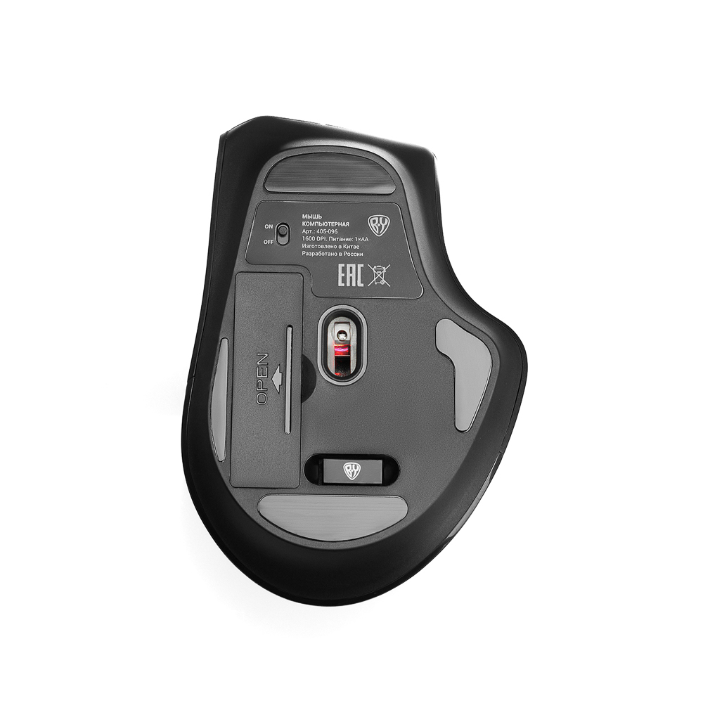 Компьютерная мышь беспроводная BY, 800-1600DPI, 6D 2.4GHz, 1xAA,"copy-paste", чёрная, арт.№ 405-096