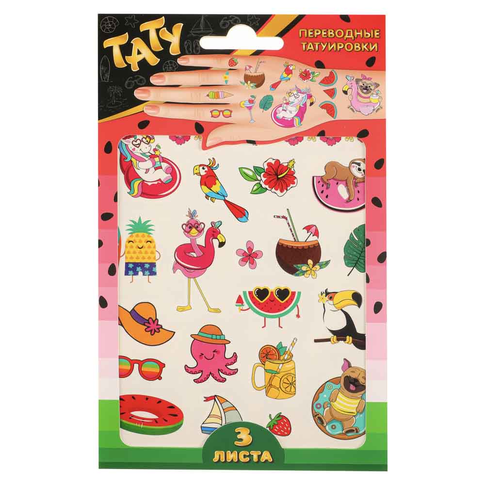 НД ПЛЭЙ Наклейки-татуировки, бумага, 11,8х19см, 2 листа, 4 дизайна, арт.№ 831-018