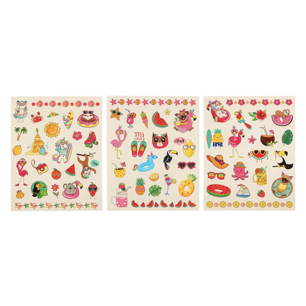 НД ПЛЭЙ Наклейки-татуировки, бумага, 11,8х19см, 2 листа, 4 дизайна, арт.№ 831-018