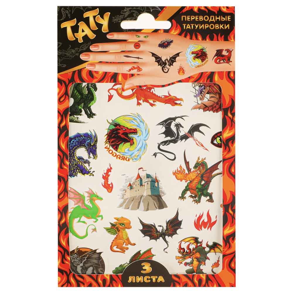 НД ПЛЭЙ Наклейки-татуировки, бумага, 11,8х19см, 2 листа, 4 дизайна, арт.№ 831-018