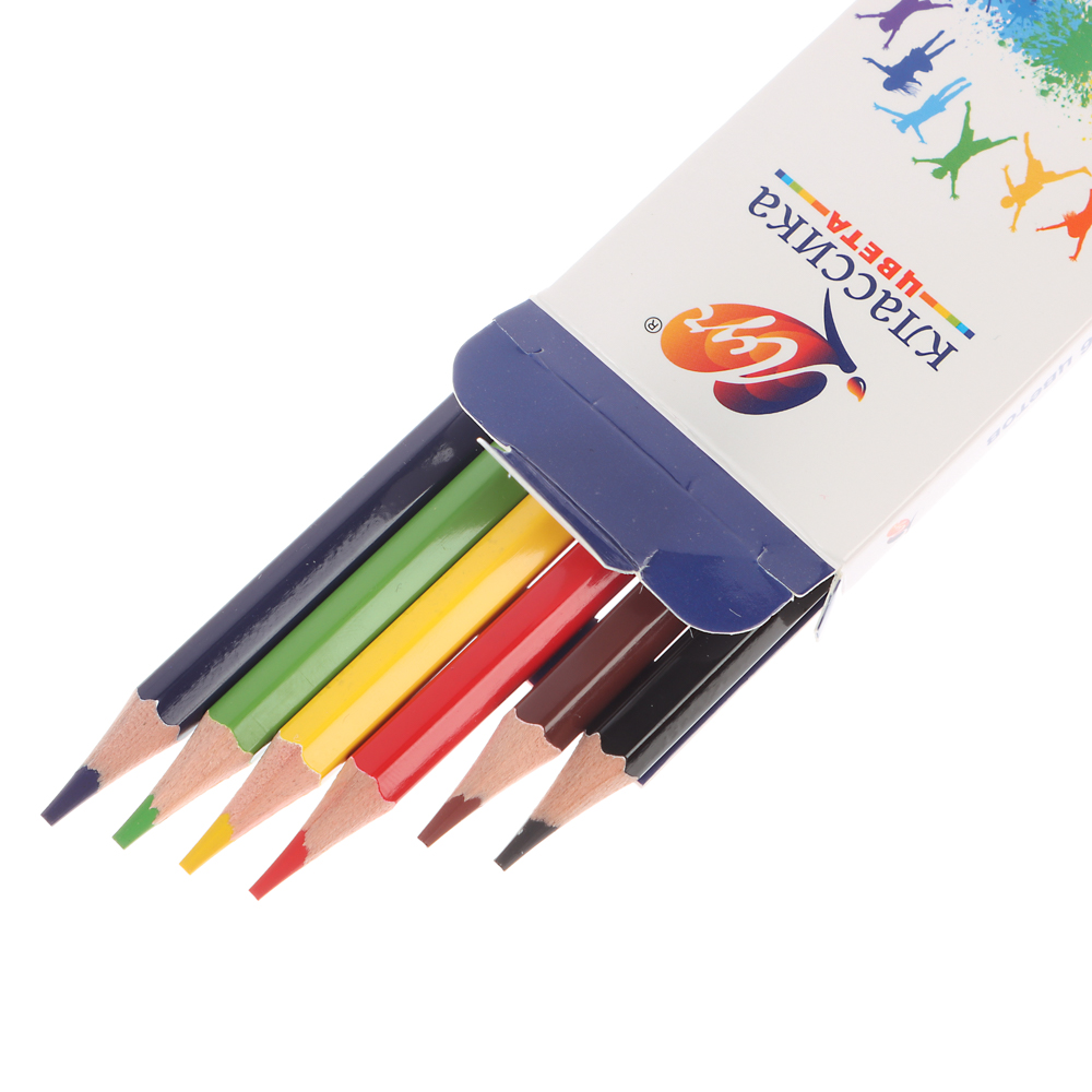 Карандаши цветные шестигранные "Классика" 6 цв.(деревянные), арт.№ 228-209