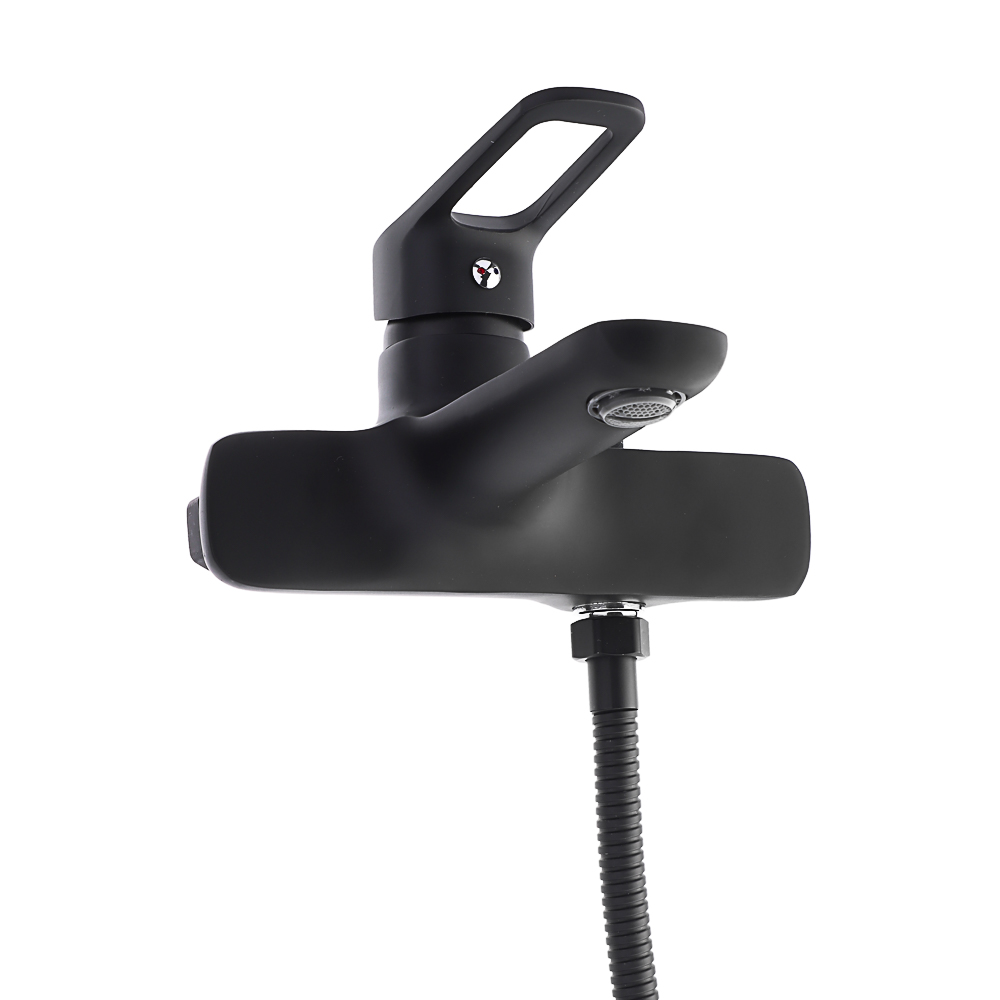 СоюзКран Смеситель для ванны с душем, короткий излив, керам. картридж 35мм, черный, цинк, SK07-M137, арт.№ 567-136