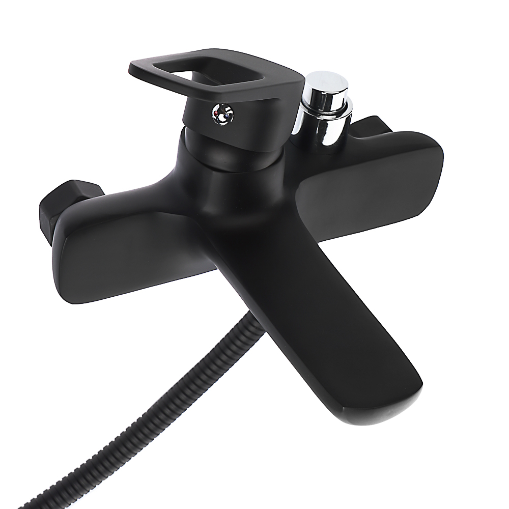 СоюзКран Смеситель для ванны с душем, короткий излив, керам. картридж 35мм, черный, цинк, SK07-M137, арт.№ 567-136