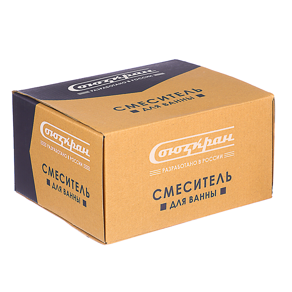 СоюзКран Смеситель для ванны с душем, короткий излив, керам. картридж 35мм, черный, цинк, SK07-M137, арт.№ 567-136